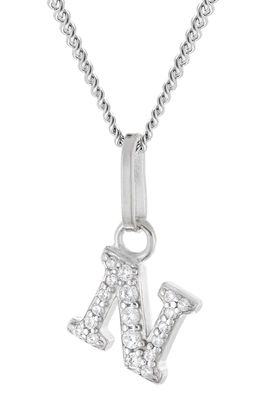 trendor Schmuck Damen-Halskette mit Buchstabe N Anhänger 925 Silber Rhodiniert 28240