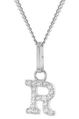 trendor Schmuck Damen-Kette mit Buchstabe R Anhänger 925 Silber Rhodiniert 28240-R