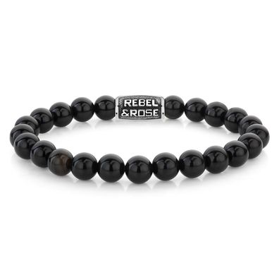 Rebel & Rose Schmuck Herren-Armband Black Velvet Vintage 8 mm RR-80102-V