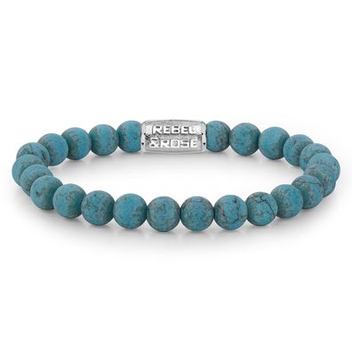 Rebel & Rose Schmuck Herren-Armband Matt Turquoise Delight 8 mm RR-80043-S
