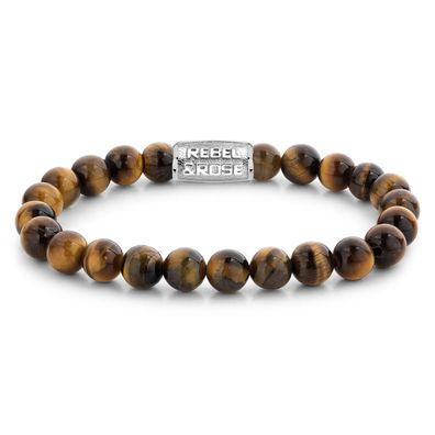Rebel & Rose Schmuck Herren-Armband Stones Tiger Lily 8 mm RR-80042-S