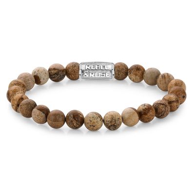 Rebel & Rose Schmuck Herren Bead-Armband Woodstock 8 mm RR-80027-S