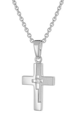 trendor Schmuck Kinder-Halskette Mit Kleinem Kreuz 925 Silber Rhodiniert 28402