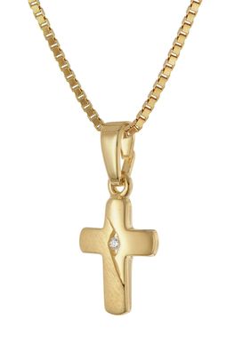 trendor Schmuck Halskette mit Kreuz für Kinder 925 Silber vergoldet 28448