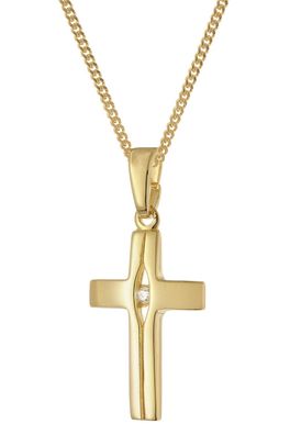 trendor Schmuck Damen-Halskette mit Kreuz-Anhänger 925 Silber vergoldet 28452
