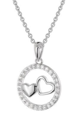 trendor Schmuck Damen Silber-Halskette mit Zirkonia Herz-Anhänger 28412
