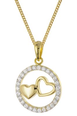 trendor Schmuck Damen-Halskette 925 Silber Vergoldet Mit Zirkonia-Anhänger 28426