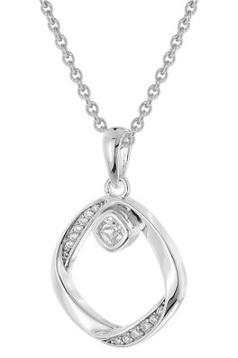 trendor Schmuck Damen-Halskette 925 Silber mit Zirkonia-Anhänger 28422
