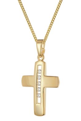 trendor Schmuck Damen-Halskette mit Kreuz 925 Silber vergoldet 28450