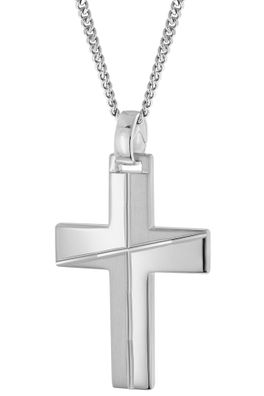 trendor Schmuck Herren-Halskette Mit Kreuz 925 Silber Rhodiniert 28408