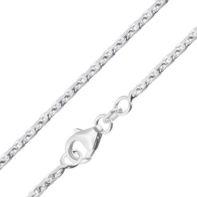 trendor Schmuck Männer Halskette 925 Silber Diamantierte Ankerkette 1,75 mm 28806