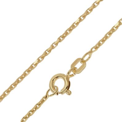 trendor Schmuck Damen-Halskette 925 Silber Vergoldet Feine Ankerkette 1,3 mm 28804