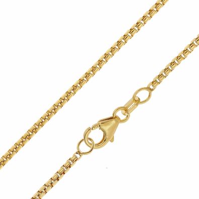 trendor Schmuck Halskette 925 Sterlingsilber Vergoldet Runde Veneziakette 1,5 mm 289