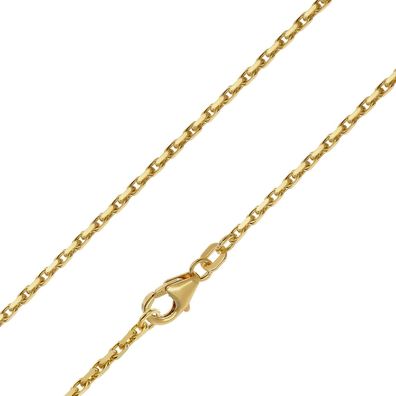 trendor Schmuck Halskette 925 Silber Vergoldet Diamantierte Ankerkette 1,75 mm 21012