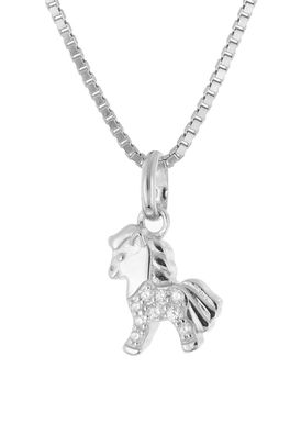 trendor Schmuck Halskette für Kinder 925 Silber mit Pferdchen-Anhänger 21098