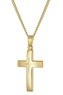 trendor Schmuck Kreuz-Anhänger Gold 333 (8K) mit vergoldeter Silberkette 21158