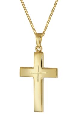 trendor Schmuck Herren Kreuz-Anhänger Gold 585 (14K) an vergoldeter Silberkette 2116