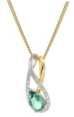 trendor Schmuck Damen Gold Anhänger 333/8K Bicolor mit vergoldeter Silberkette 21200