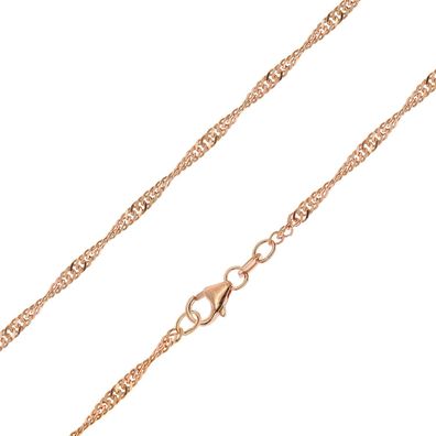 trendor Schmuck Damen-Halskette 925 Silber Rosé Vergoldet Singapur-Collier 21234