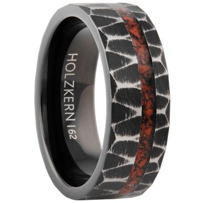 Holzkern Schmuck Herrenring Sumo Obsidian/Titan