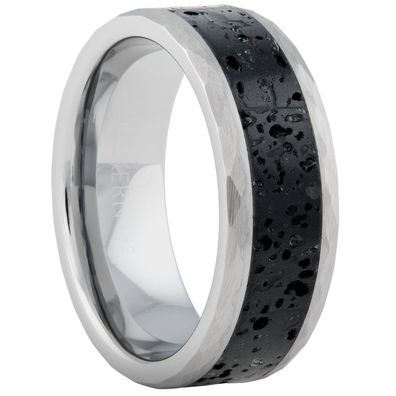 Holzkern Schmuck Herren-Ring Sumo Lava/Wolfram