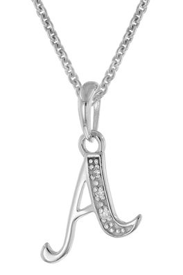 trendor Schmuck Halskette mit Buchstabe A Anhänger 925 Silber Rhodiniert 21240-A