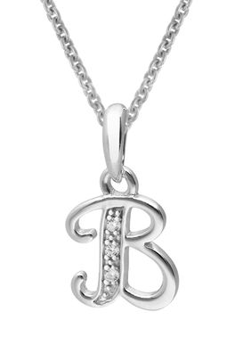 trendor Schmuck Halskette mit Buchstabe B Anhänger 925 Silber Rhodiniert 21240-B