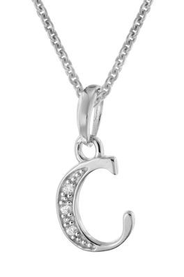 trendor Schmuck Halskette mit Buchstabe C Anhänger 925 Silber Rhodiniert 21240-C