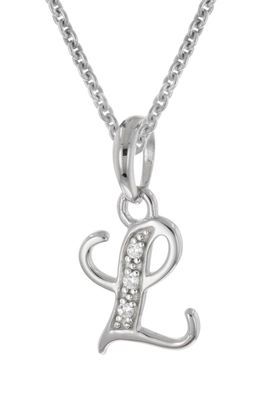 trendor Schmuck Halskette Mit Buchstaben L Anhänger 925 Silber Rhodiniert 21240-L
