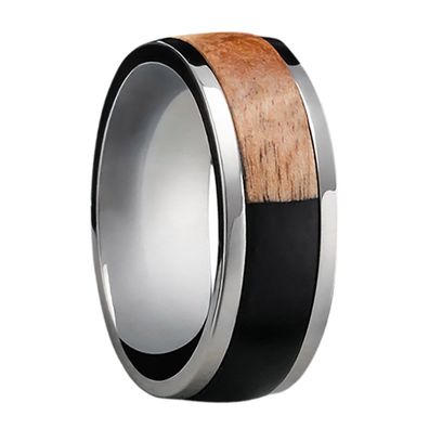 Holzkern Schmuck Herrenring Sumo Koa/Titan