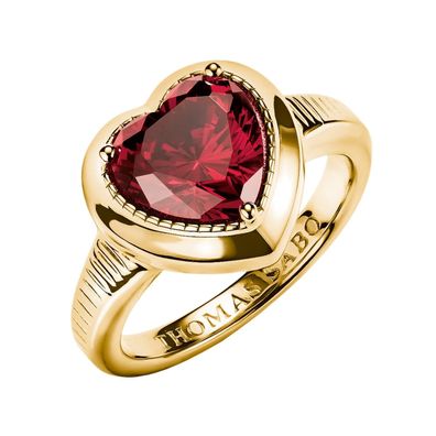 Thomas Sabo Schmuck Damen-Ring Elyndra Herz Granatrot TR2524-414-10