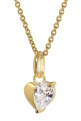 trendor Schmuck Mädchen-Halskette mit Herz 925 Silber Vergoldet Zirkonia 21716