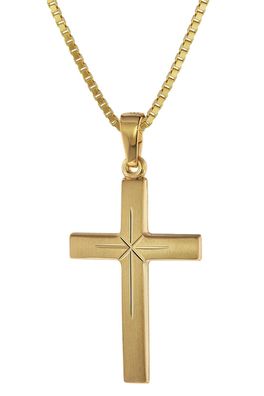 trendor Schmuck Kreuz 24 mm Gold 333 (8 Karat) an Goldplattierter Silberkette 75278