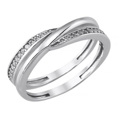 trendor Schmuck Damenring 925 Silber Rhodiniert Zirkonia-Ring 21798