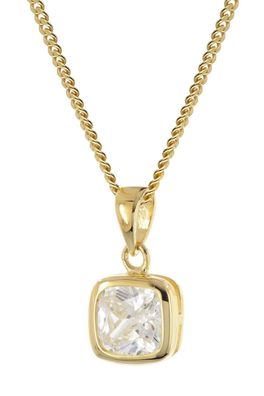 trendor Schmuck Damen-Halskette 925 Silber Vergoldet mit Zirkonia-Anhänger 21894