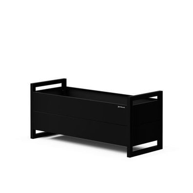 Niedrige schwarze Blumenkübelverkleidung aus Metall: Margaret 1000 x 430 x 380 mm