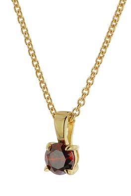 trendor Schmuck Damen-Halskette 925 Silber Vergoldet mit Granatrotem Zirkonia 21950