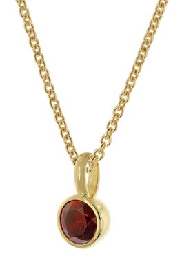 trendor Schmuck Damen-Halskette 925 Silber Vergoldet mit Granatrotem Anhänger 21962