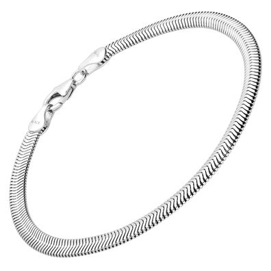 trendor Schmuck Damen-Armband 925 Sterlingsilber Ovale Schlangenkette 4,2 mm 31125