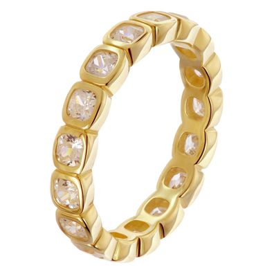 trendor Schmuck Damenring Memoire-Ring 925 Silber Vergoldet mit Zirkonia 31050