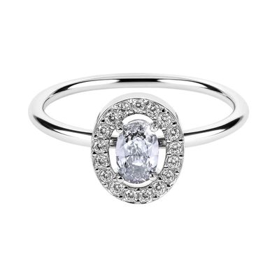 Jacques Lemans Schmuck Damenring Edelstahl mit Zirkonia Silber/Weiß S-R246A