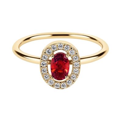 Jacques Lemans Schmuck Damenring Edelstahl mit Zirkonia Gold/Rot S-R246D