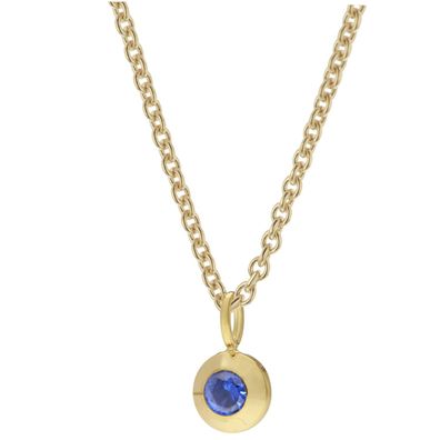 trendor Schmuck Damen-Halskette mit blauem Zirkonia 925 Silber Vergoldet 31154-05