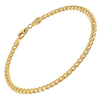 trendor Schmuck Panzerarmband Damen und Herren 925 Silber Vergoldet 4,5 mm 31220