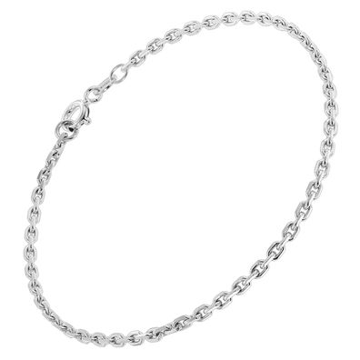 trendor Schmuck Damen-Armband 925 Silber Rhodinert Ankerkette 2,2 mm breit 31229
