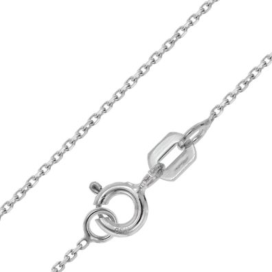trendor Schmuck Halskette 333 Weißgold Ankerkette 4-seitig Diamantiert 1 mm 31210