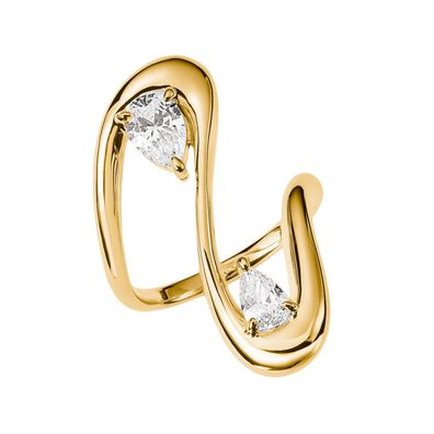 Thomas Sabo Schmuck Damenring Geschwungen Vergoldet mit Zirkonia TR2545-M01-14