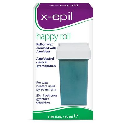 X-Epil, Happy Roll, Aloe Vera, seidiges Finish, Enthaarungswachs, Körper, 50 ml