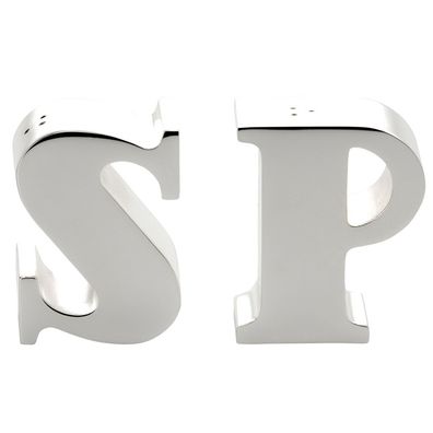 Salz-Streuer & Pfefferstreuer versilbert - Mini Gewürzstreuer Buchstaben S & P