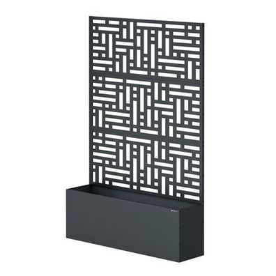 Pergola mit Pflanzkübel aus anthrazitfarbenem Metall: ROSE, 1200 x 1800 x 300 mm